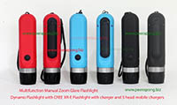Multifunction Manual Zoom Glare Flashlight (Dynamo Flashlight)